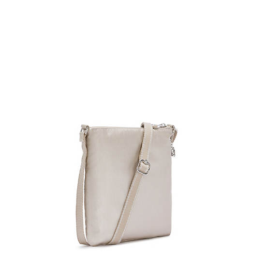 Torby Mini Kipling Keiko Metallic Crossbody Beżowe | PL 1881GS